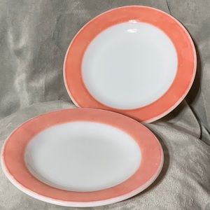 Vintage 1950 Pyrex Flamingo Milk Glass Salad Plate